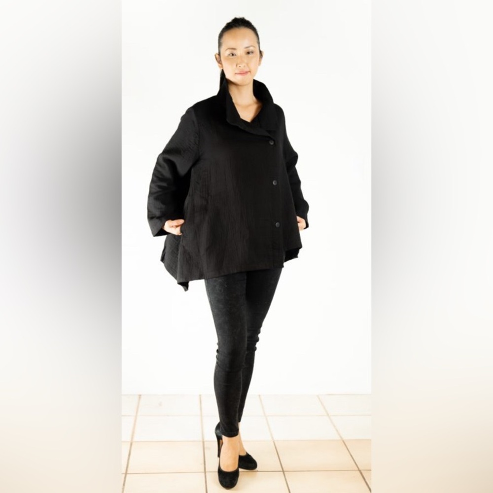 Sasaki Art Top M Asymmetrical Triple-Gauze Tunic Dark Chocolate Japan Lagenlook